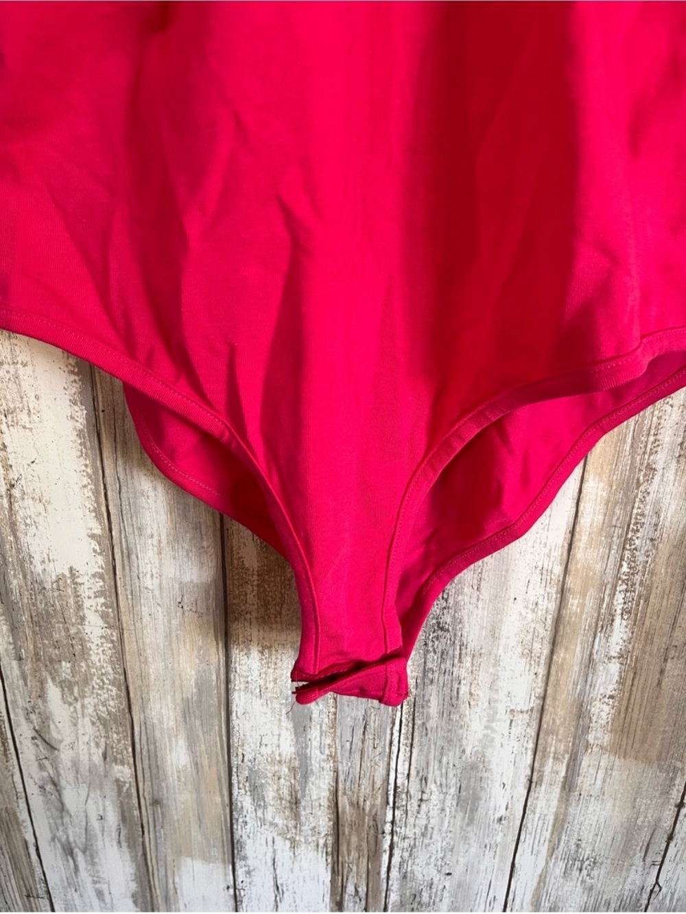 NWT Nasty Gal Asymmetric Neckline Bodysuit Fuchsia Pink Size 6 - Picture 3 of 6